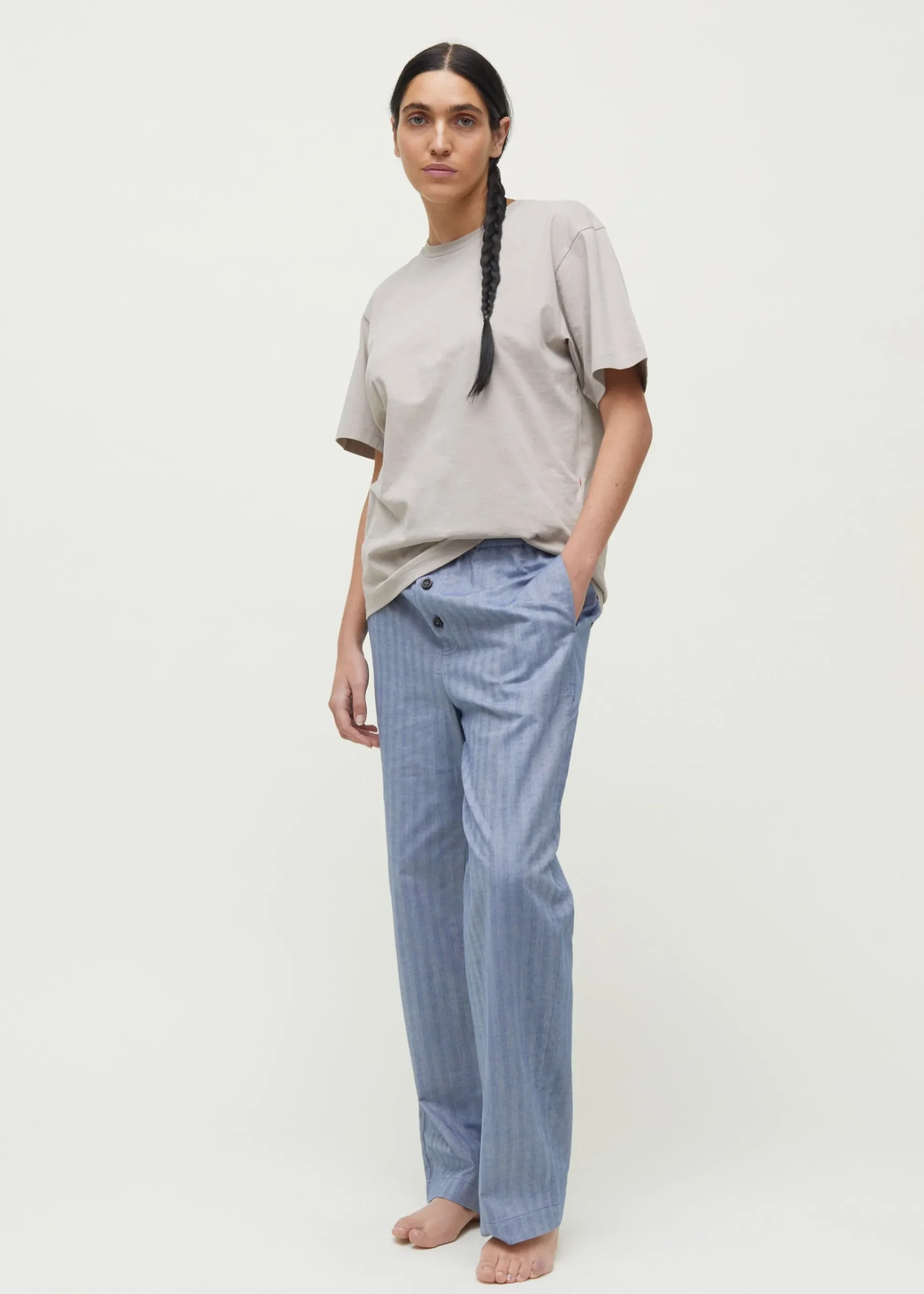 Casual pant herringbone