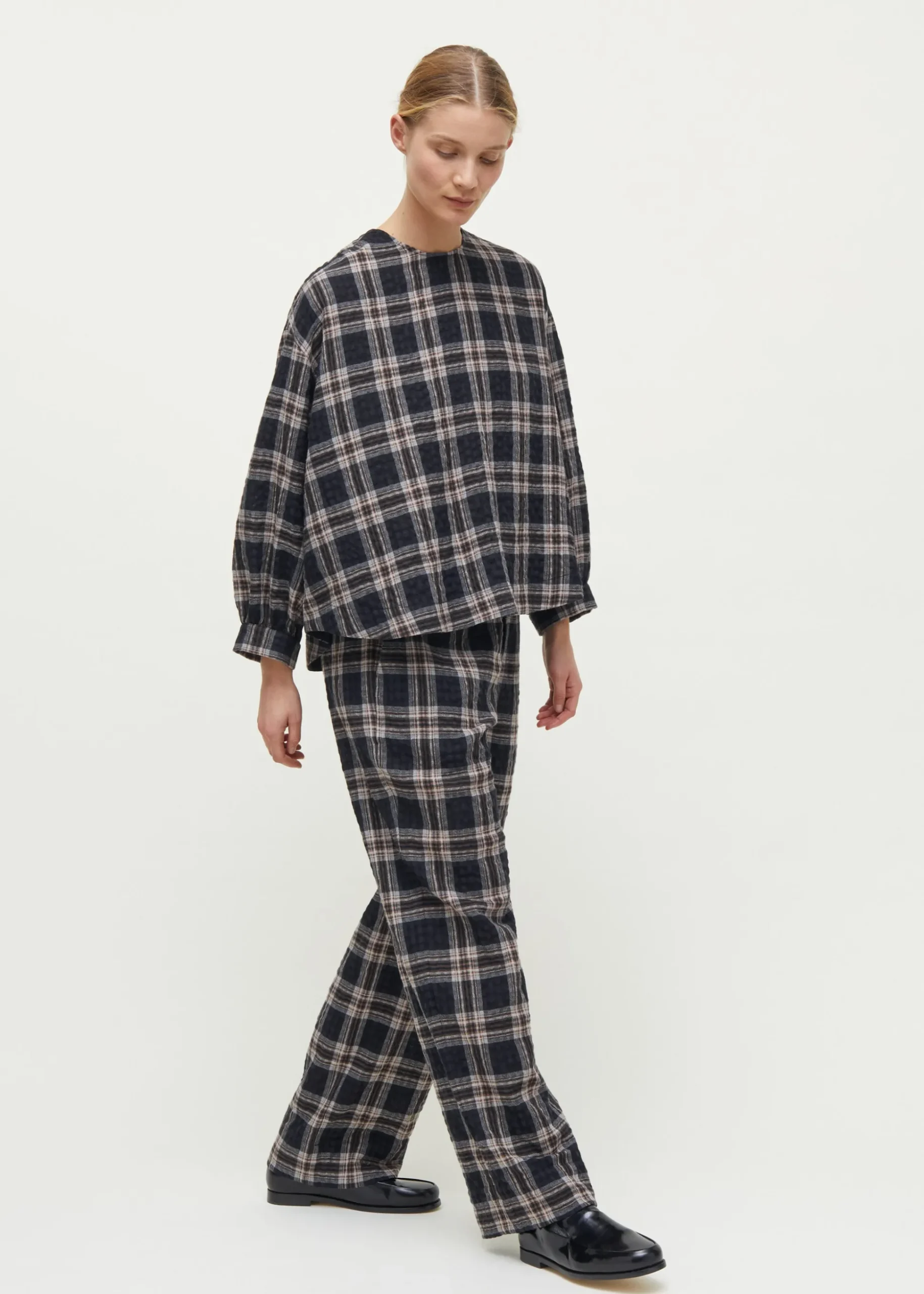 Glenn checked wool blouse