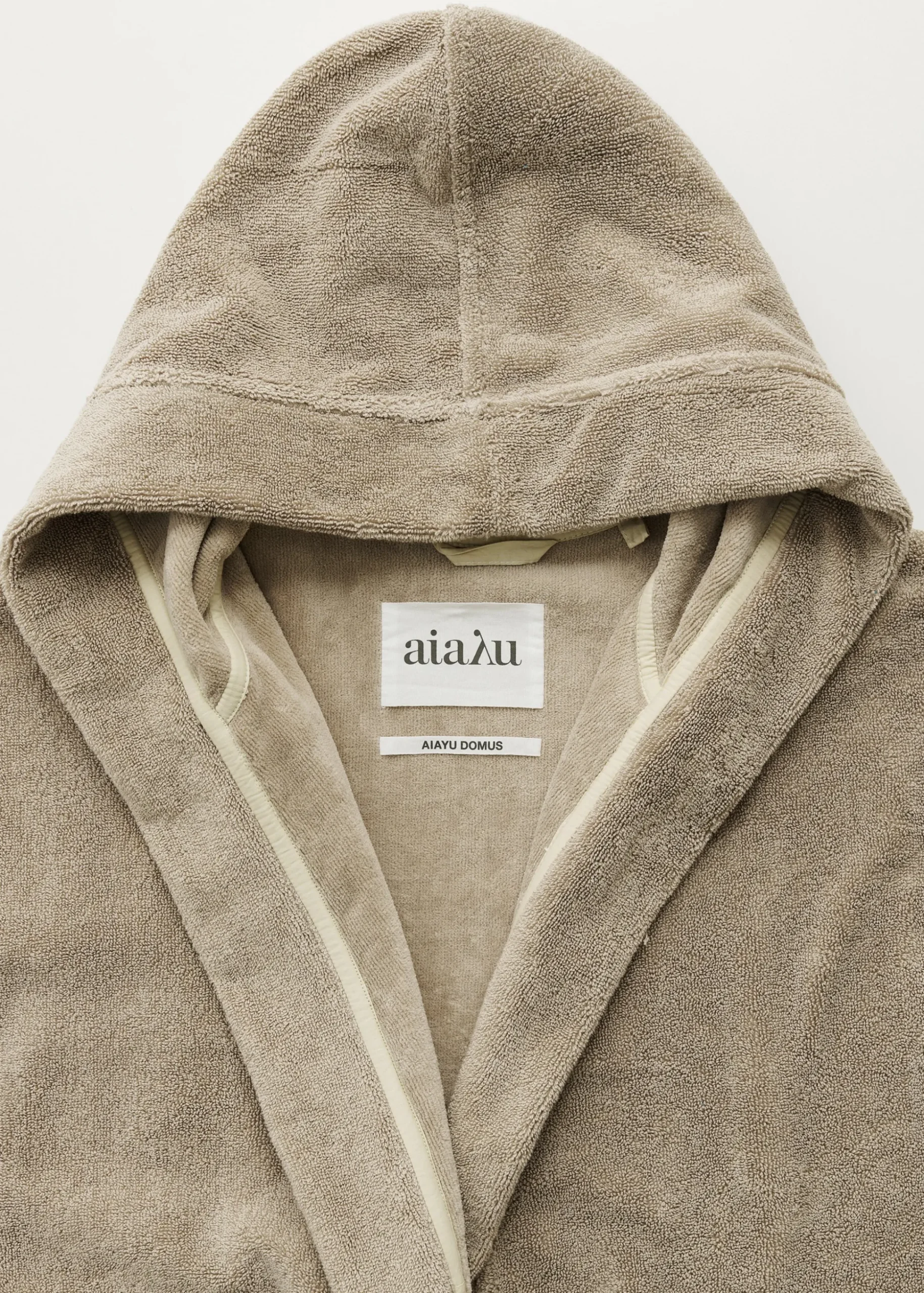 Hooded bathrobe terry