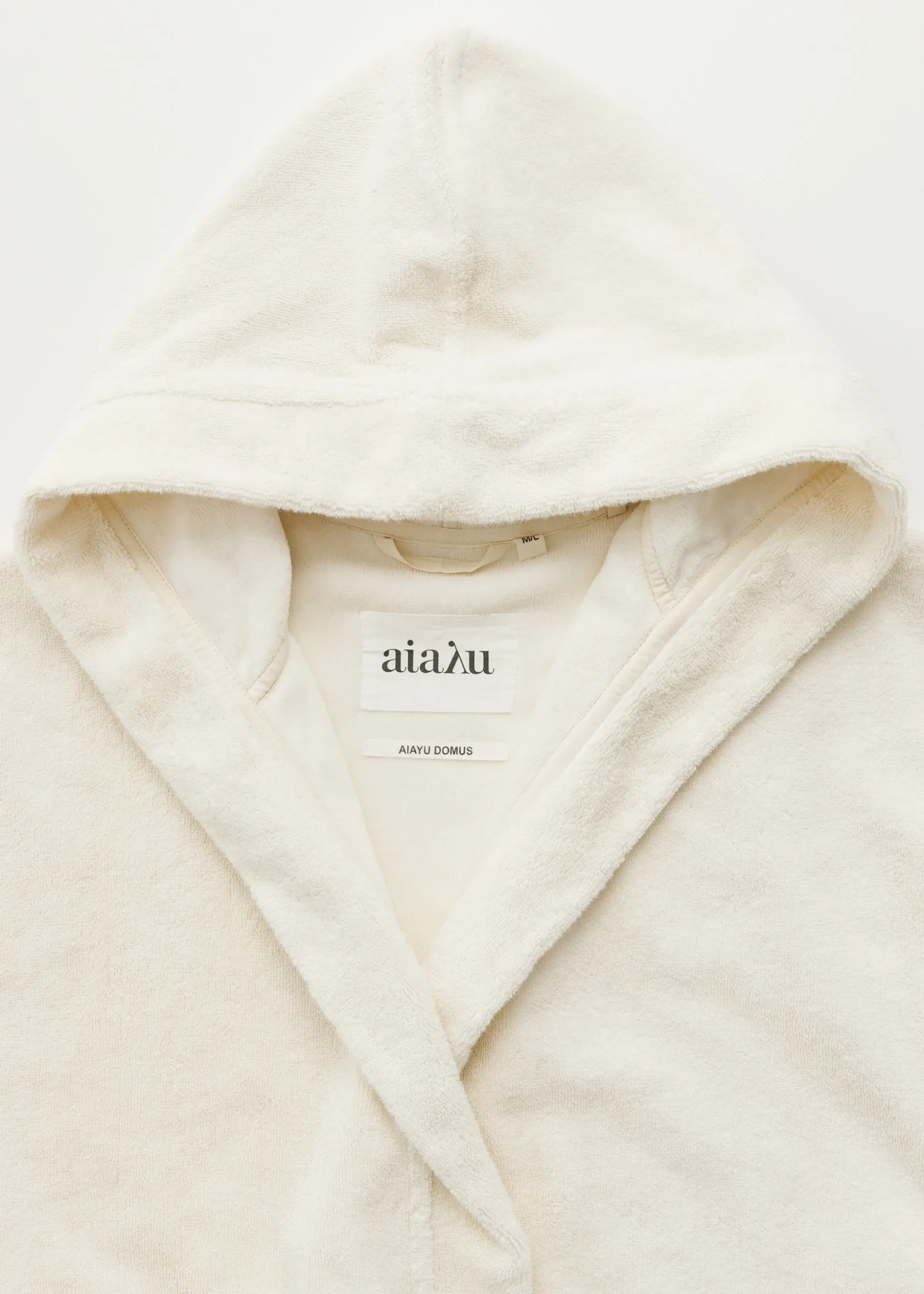 Hooded bathrobe terry