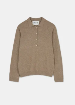 Leola cashmere long sleeve polo