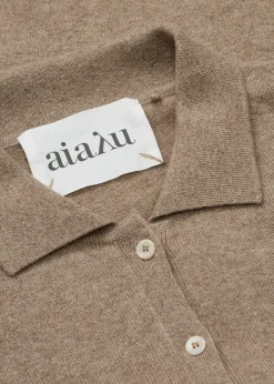 Leola cashmere long sleeve polo