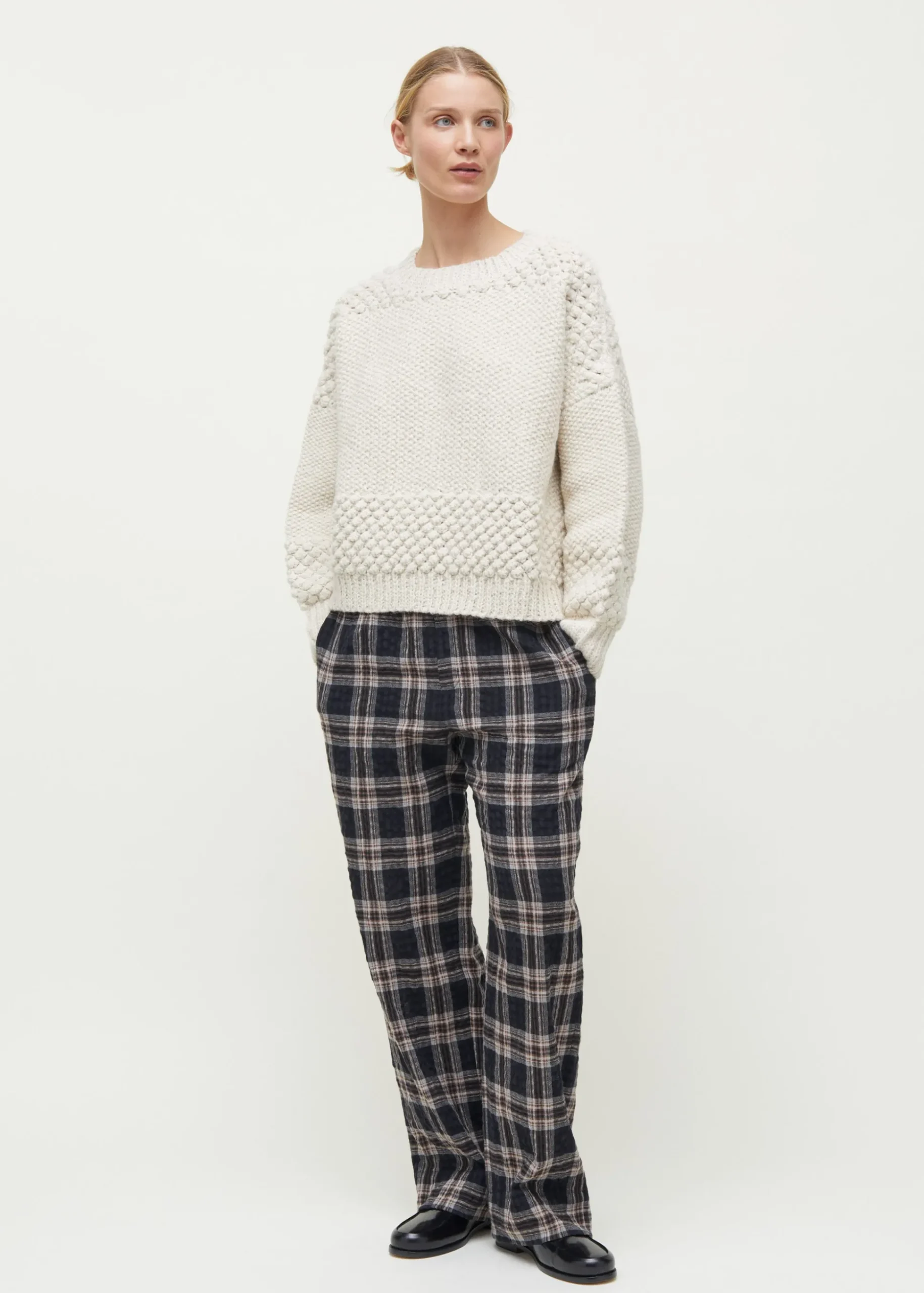 My pant checked wool