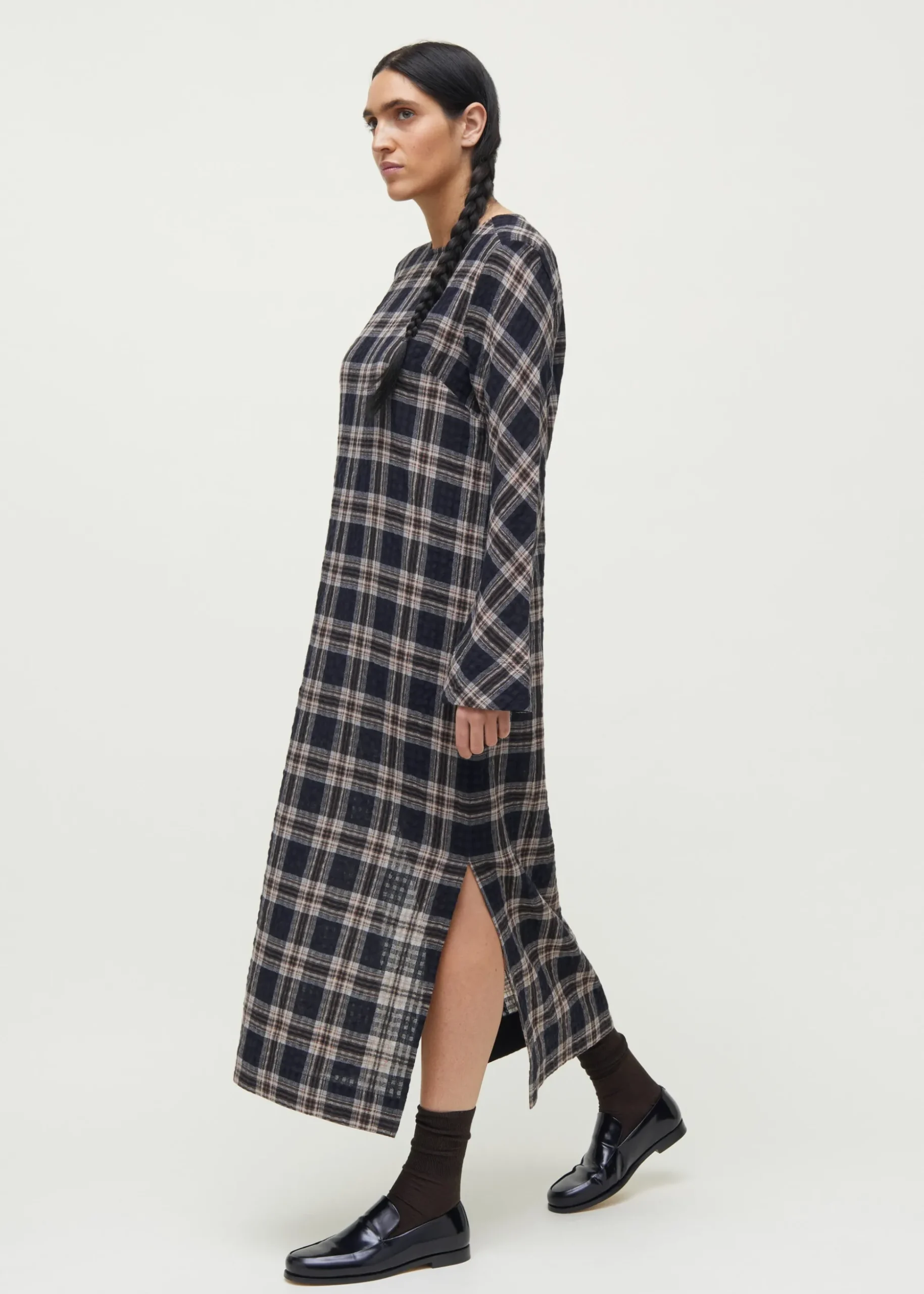 Novia dress checked wool