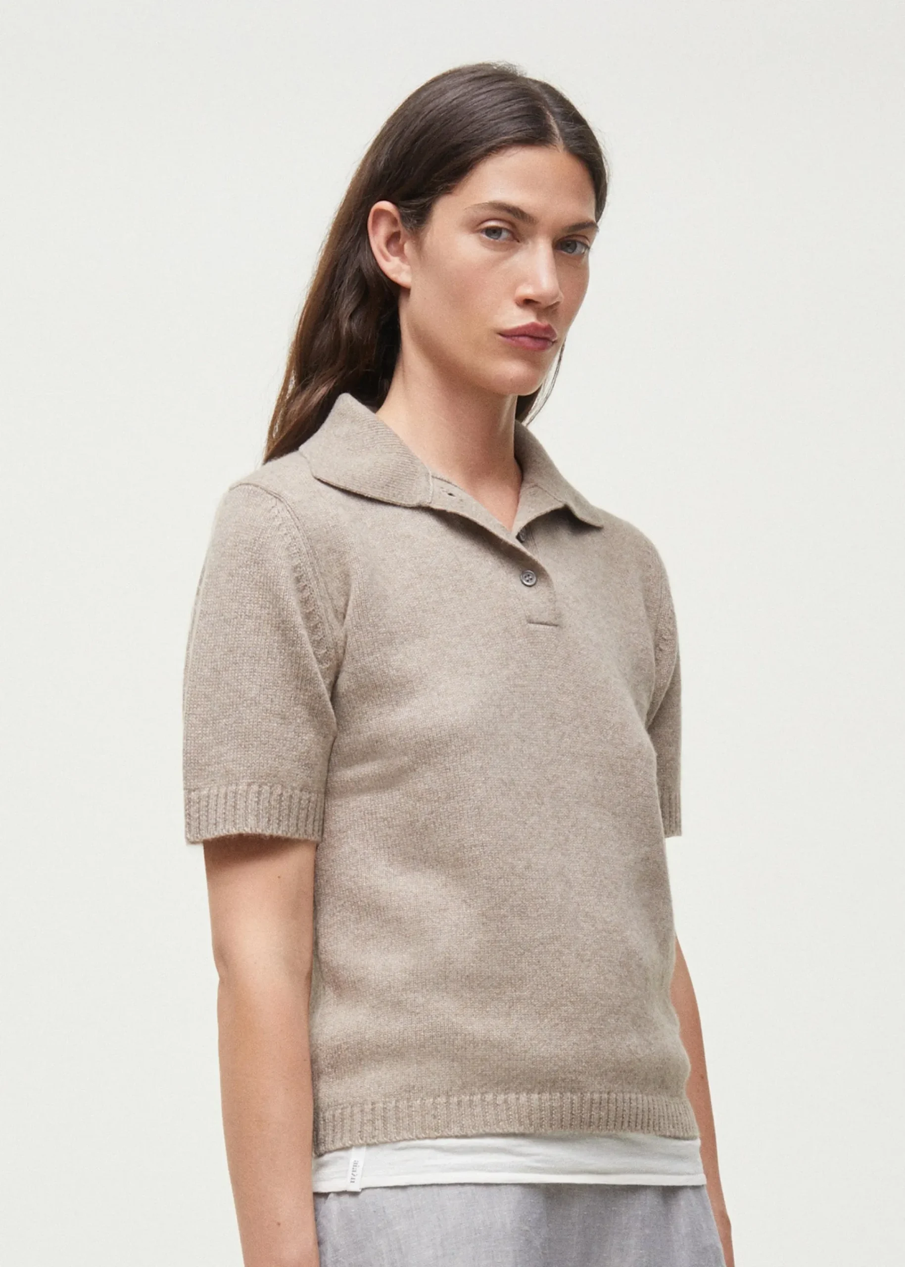Vida cashmere polo neck t-shirt