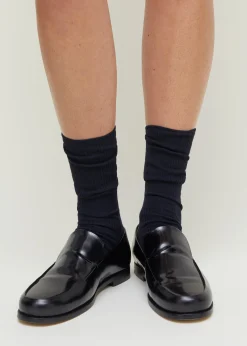 Wool rib socks