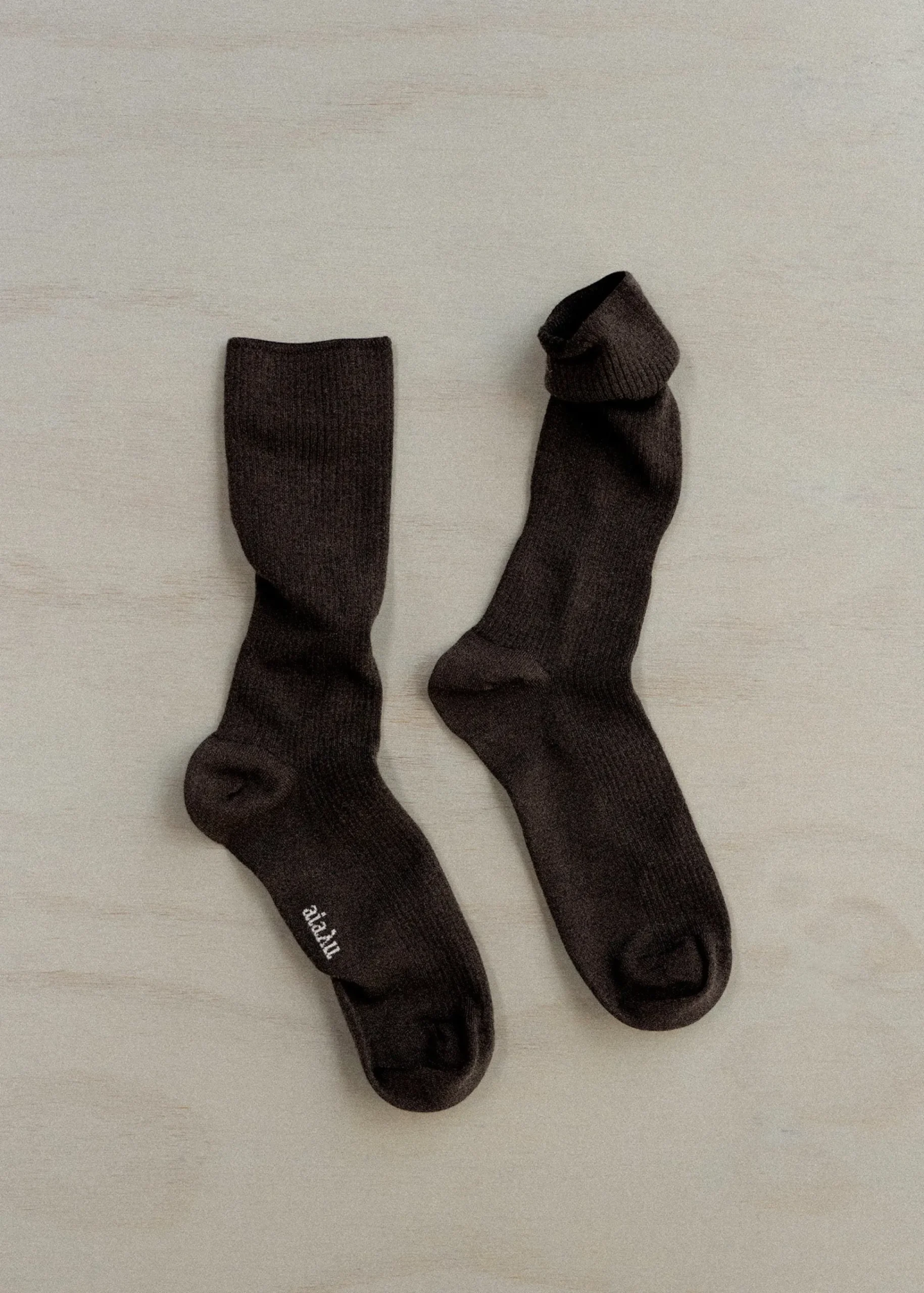 Wool rib socks